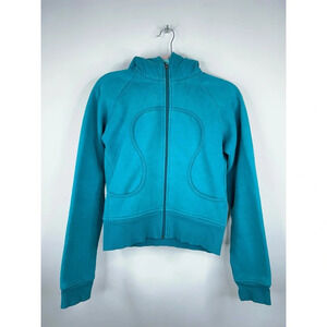 Vintage Lululemon Scuba Hoodie Teal Green Blue Heavyweight Fleece Small Medium